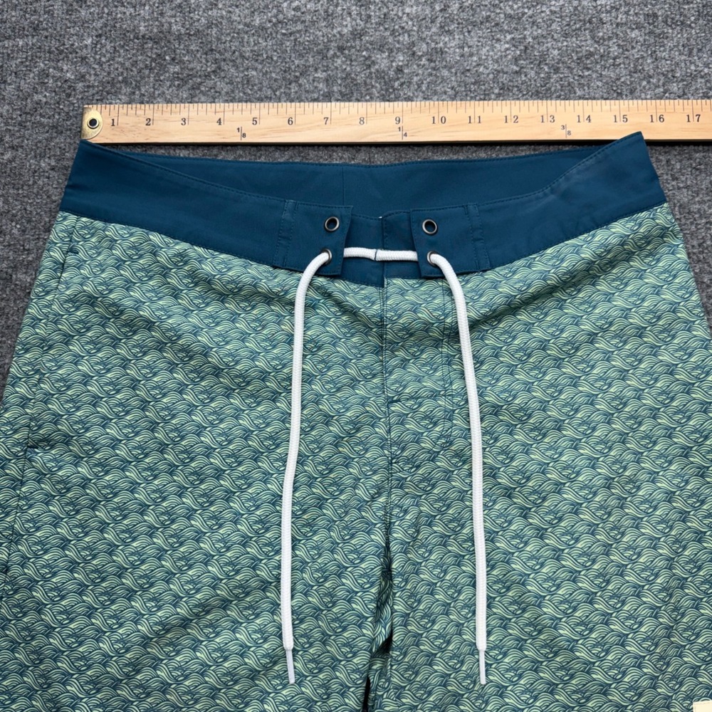 The Normal Brand Mens Teal Green Wave Print Board Shorts Swim Trunks Size 31 - Picture 7 of 7